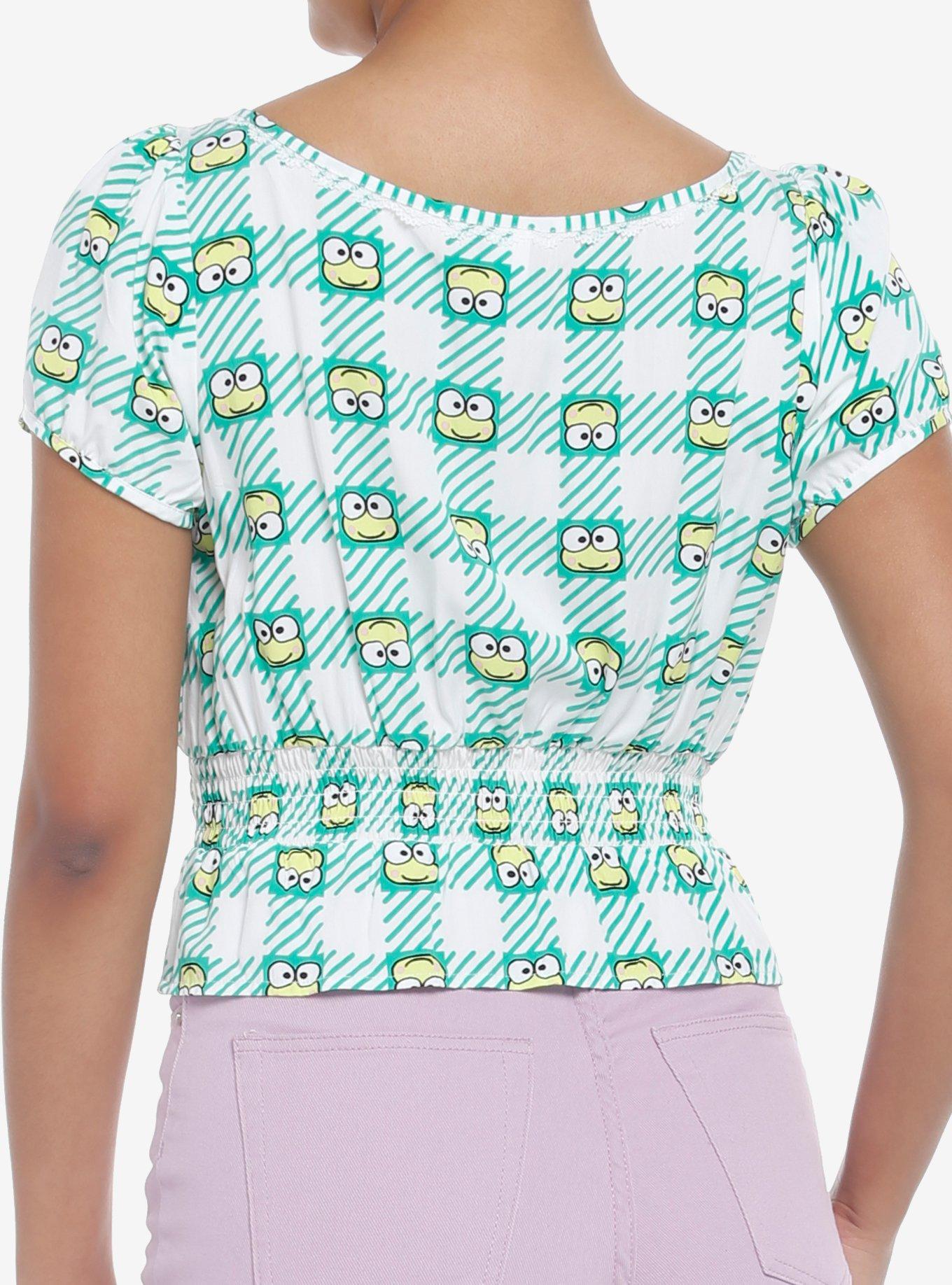 Keroppi Gingham Peplum Girls Woven Top, MULTI, alternate