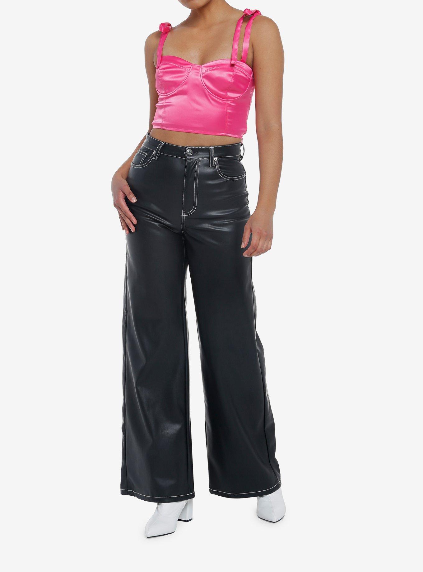 Pink Satin Bustier Top, PINK, alternate