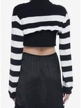 Black & White Stripe Girls Crop Shrug, STRIPE-BLACK WHITE, alternate