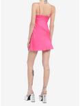Hot Pink Cowlneck Mini Dress, PINK, alternate