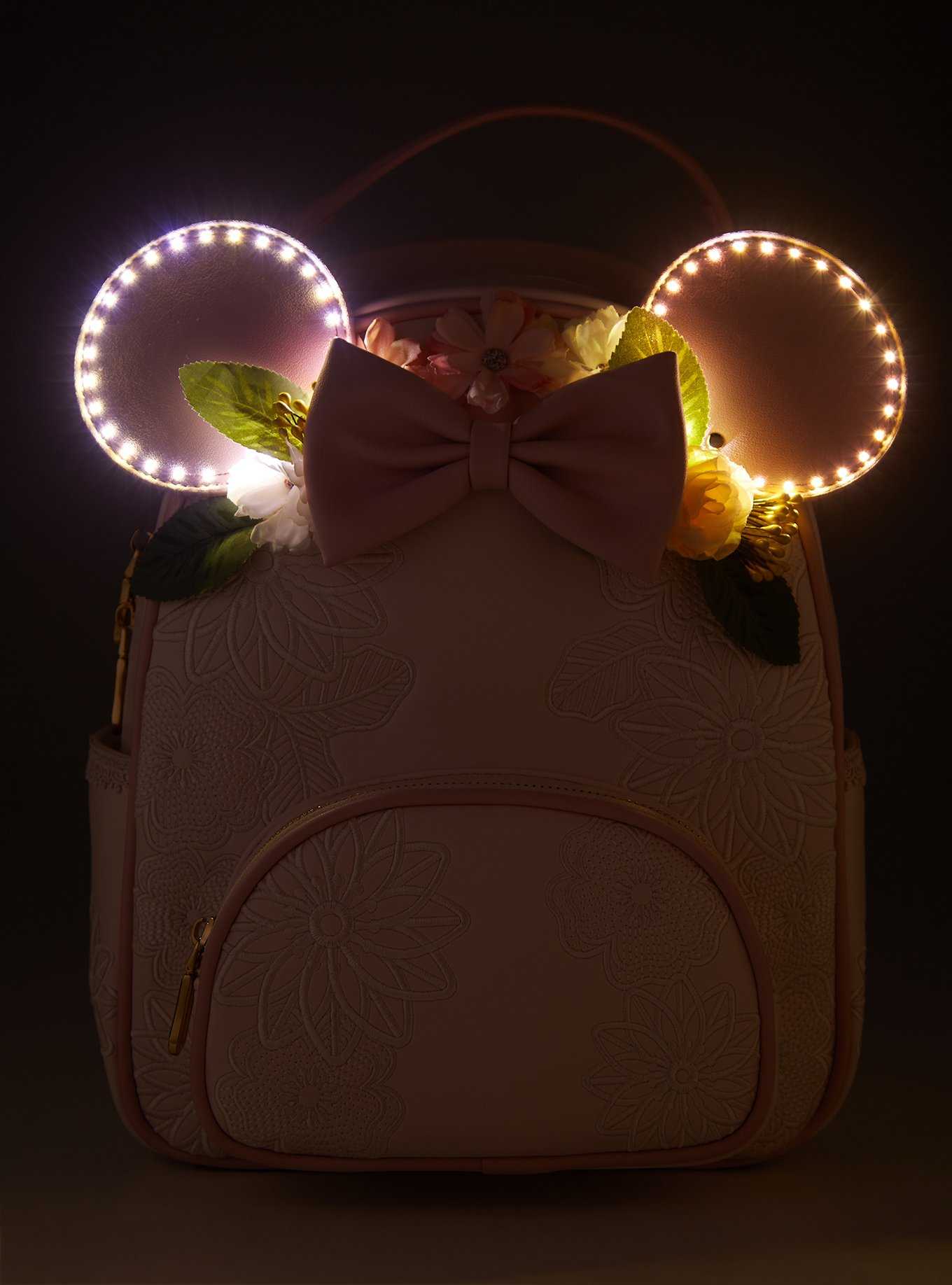 Our Universe Disney Minnie Mouse Floral Ears Light-Up Mini Backpack - BoxLunch Exclusive, , hi-res