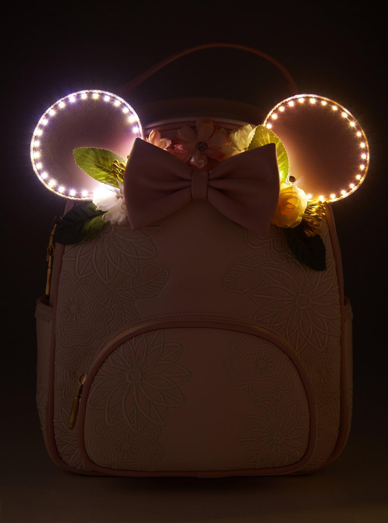 Our Universe Disney Minnie Mouse Floral Ears Light-Up Mini Backpack - BoxLunch Exclusive, , hi-res