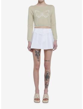 Butterfly Knit Girls Crop Sweater, , hi-res