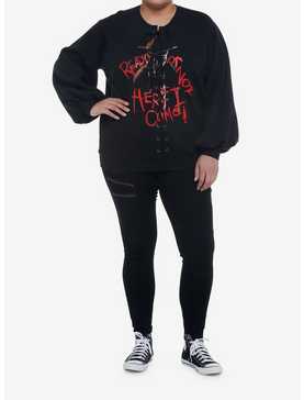 A Nightmare On Elm Street Lace-Up Girls Sweatshirt Plus Size, , hi-res
