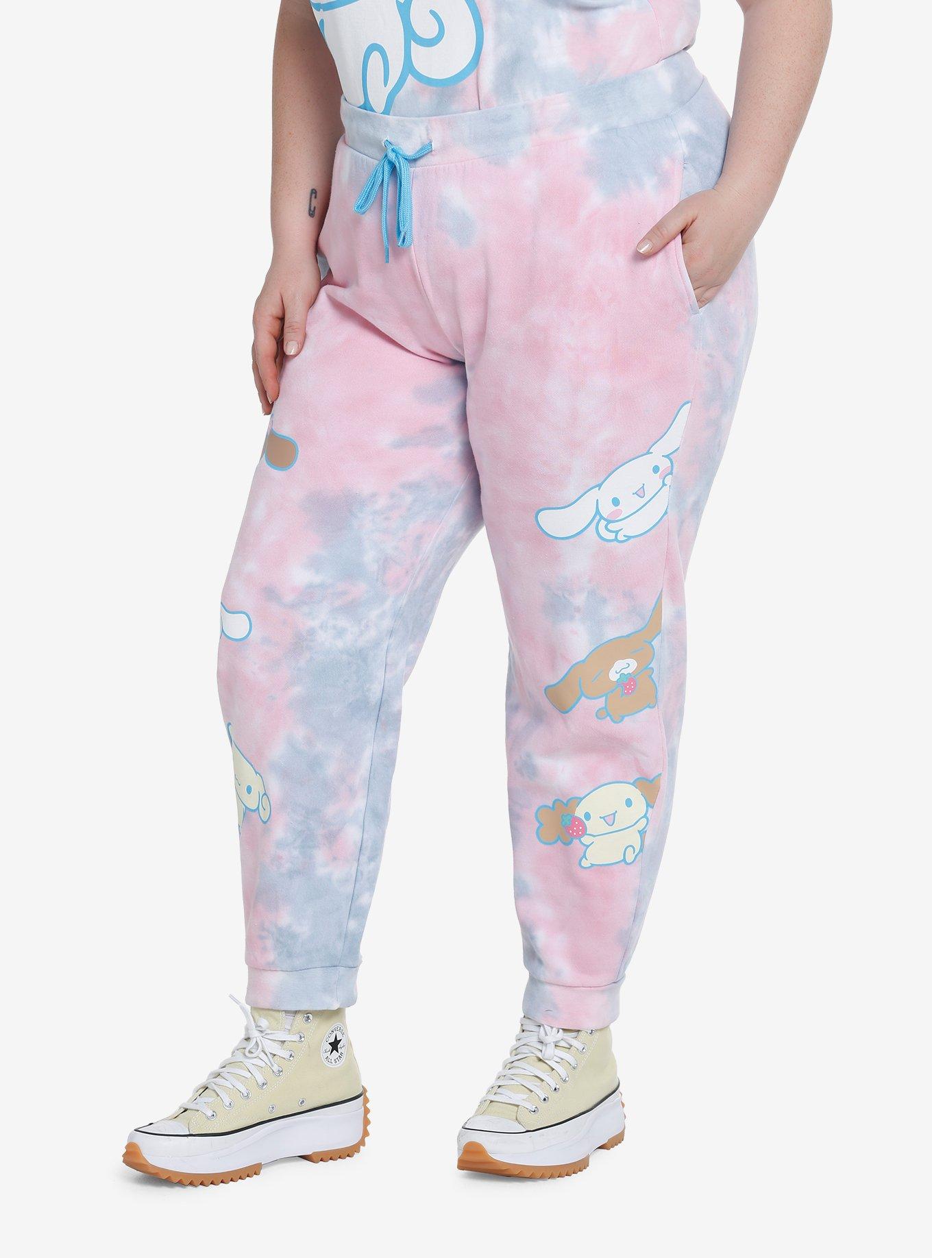 Cinnamoroll & Family Pastel Tie-Dye Girls Jogger Sweatpants Plus Size, MULTI, alternate