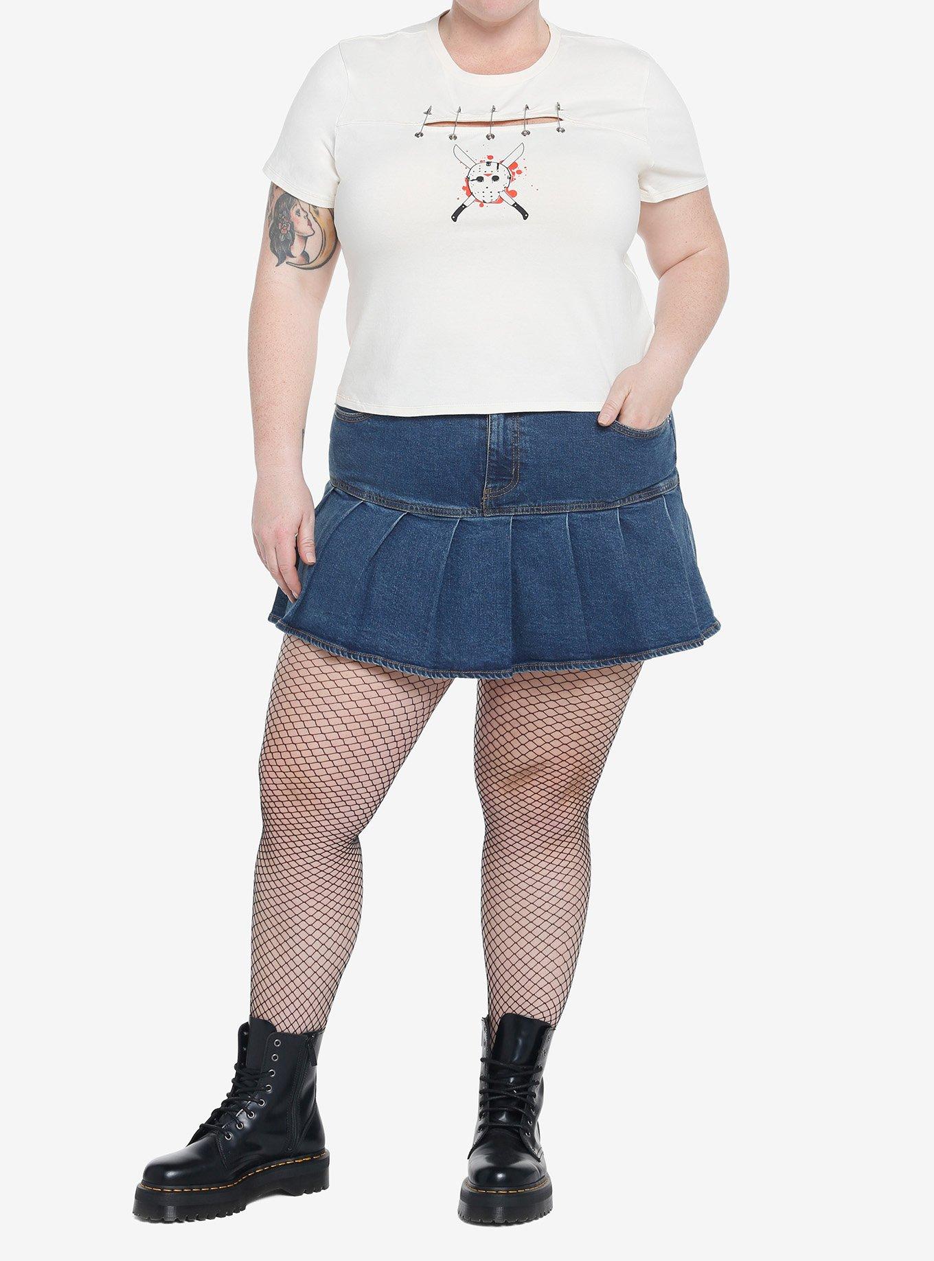 Friday The 13th Jason Mask Cutout Girls Baby T-Shirt Plus Size, MULTI, alternate