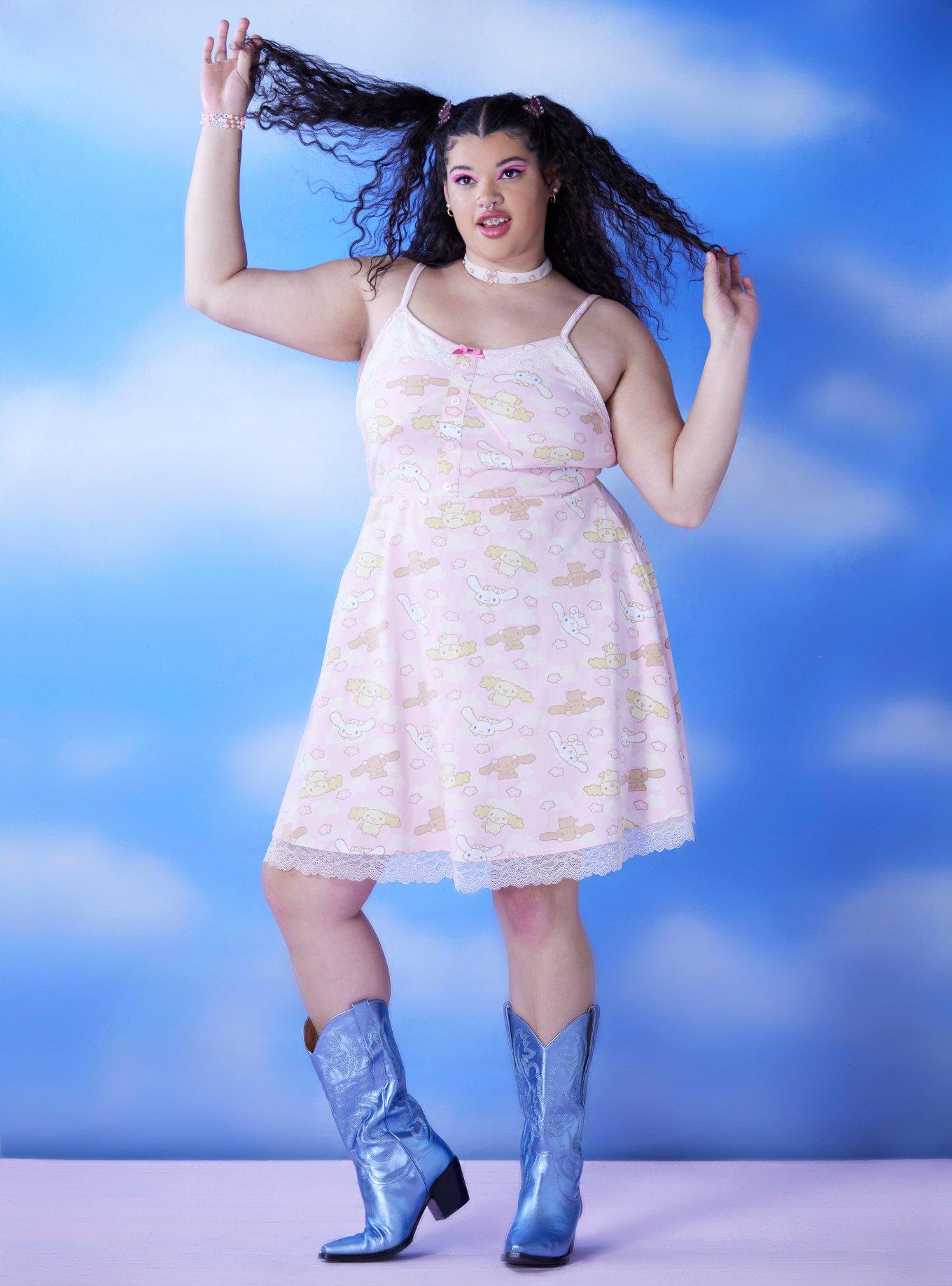 Cinnamoroll Family Pink Cami Dress Plus Size, MULTI, alternate