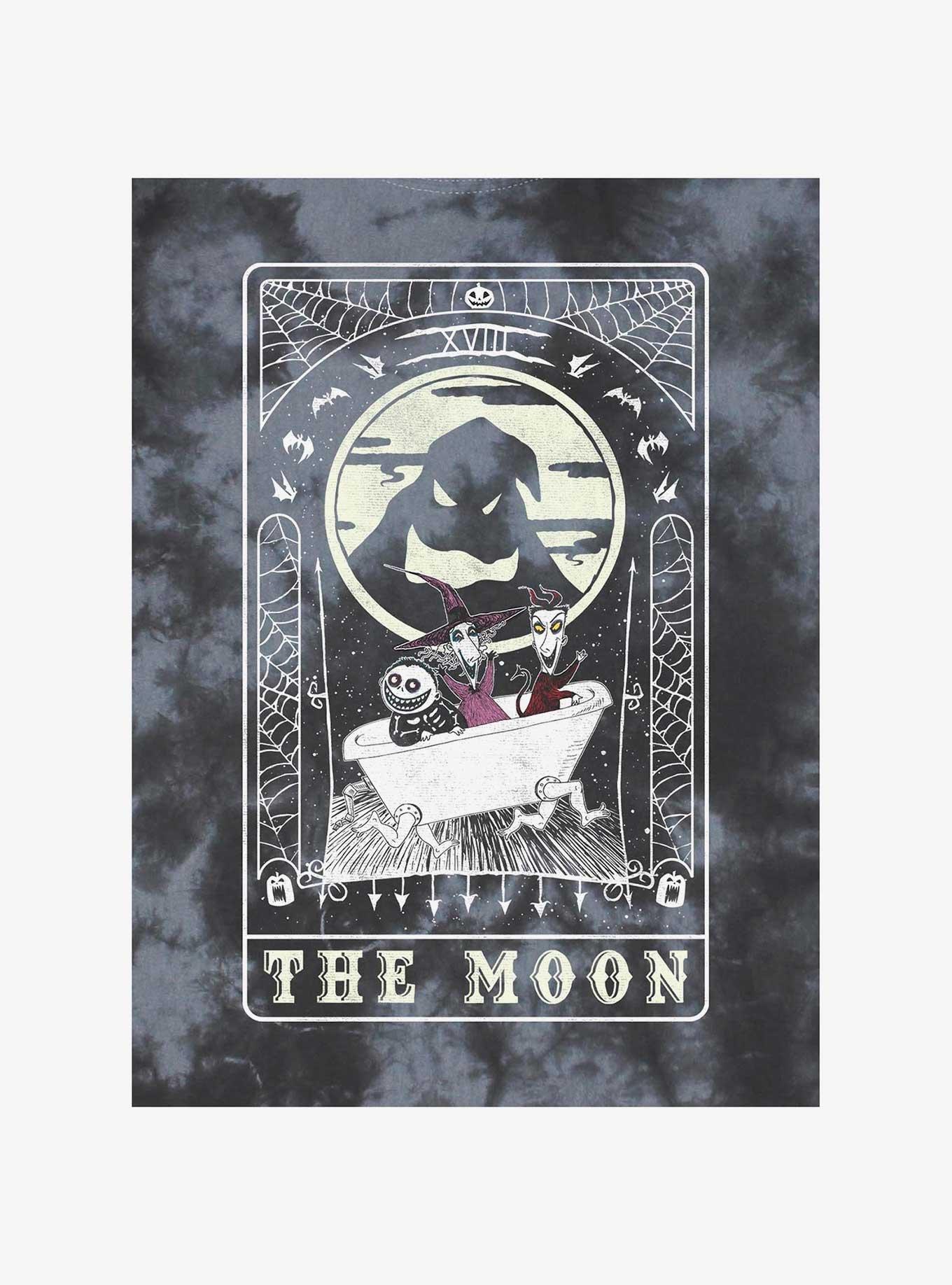 The Nightmare Before Christmas Oogie Boogie The Moon Tarot Card Mineral Wash T-Shirt, BLACK, alternate