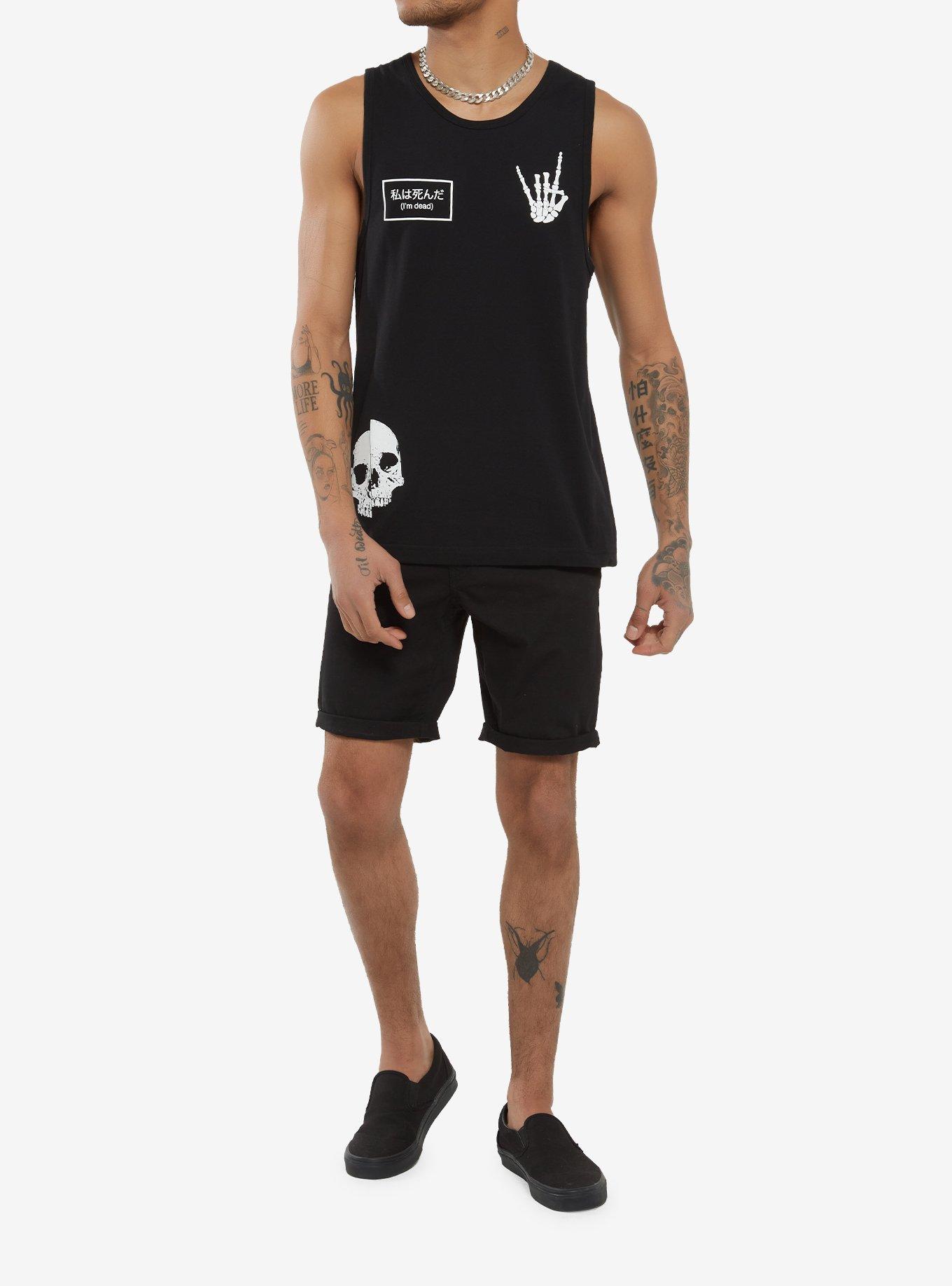 Skull Bones Tank Top, BLACK, alternate