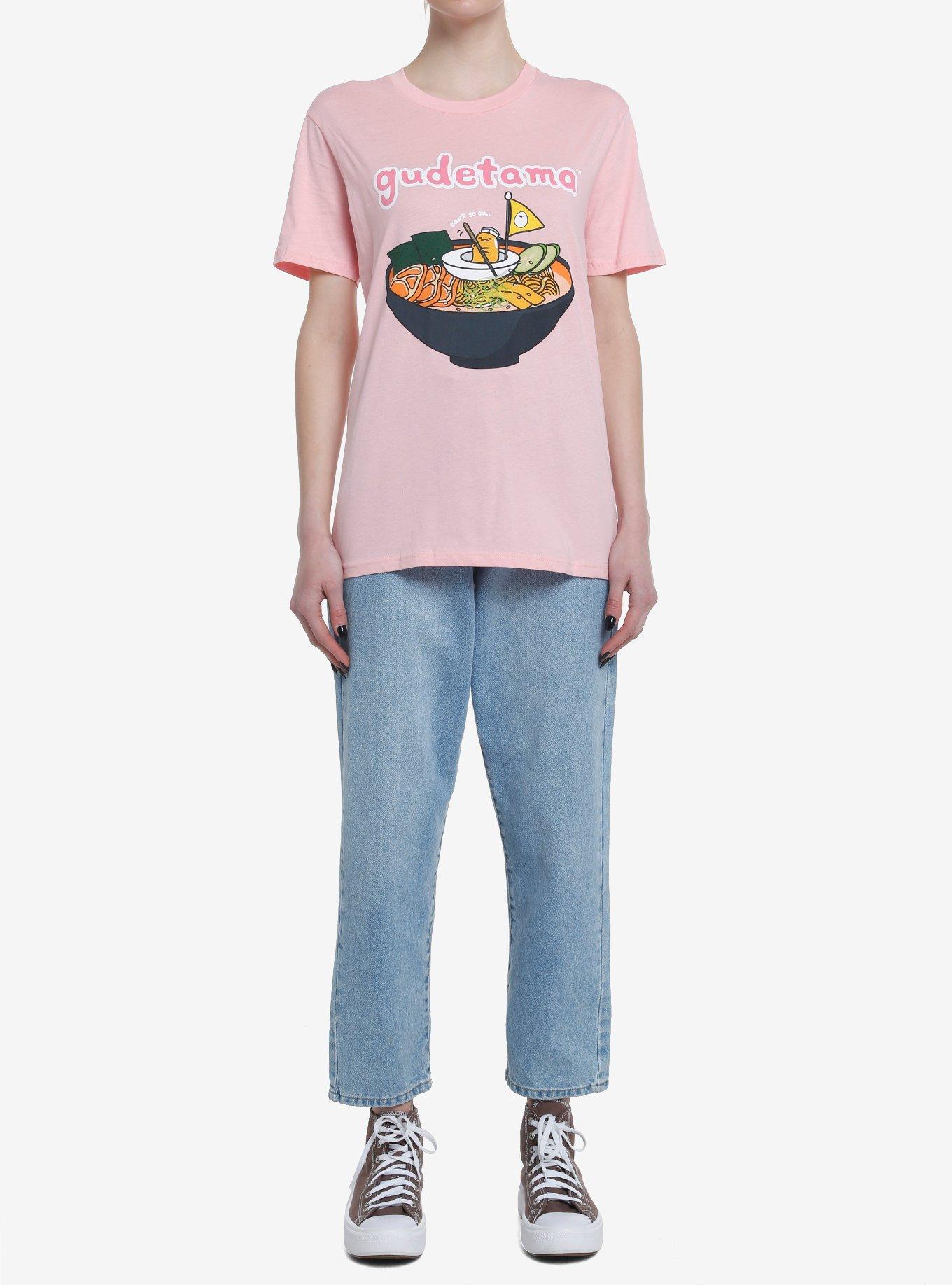 Gudetama Pink Ramen Boyfriend Fit Girls T-Shirt, MULTI, alternate