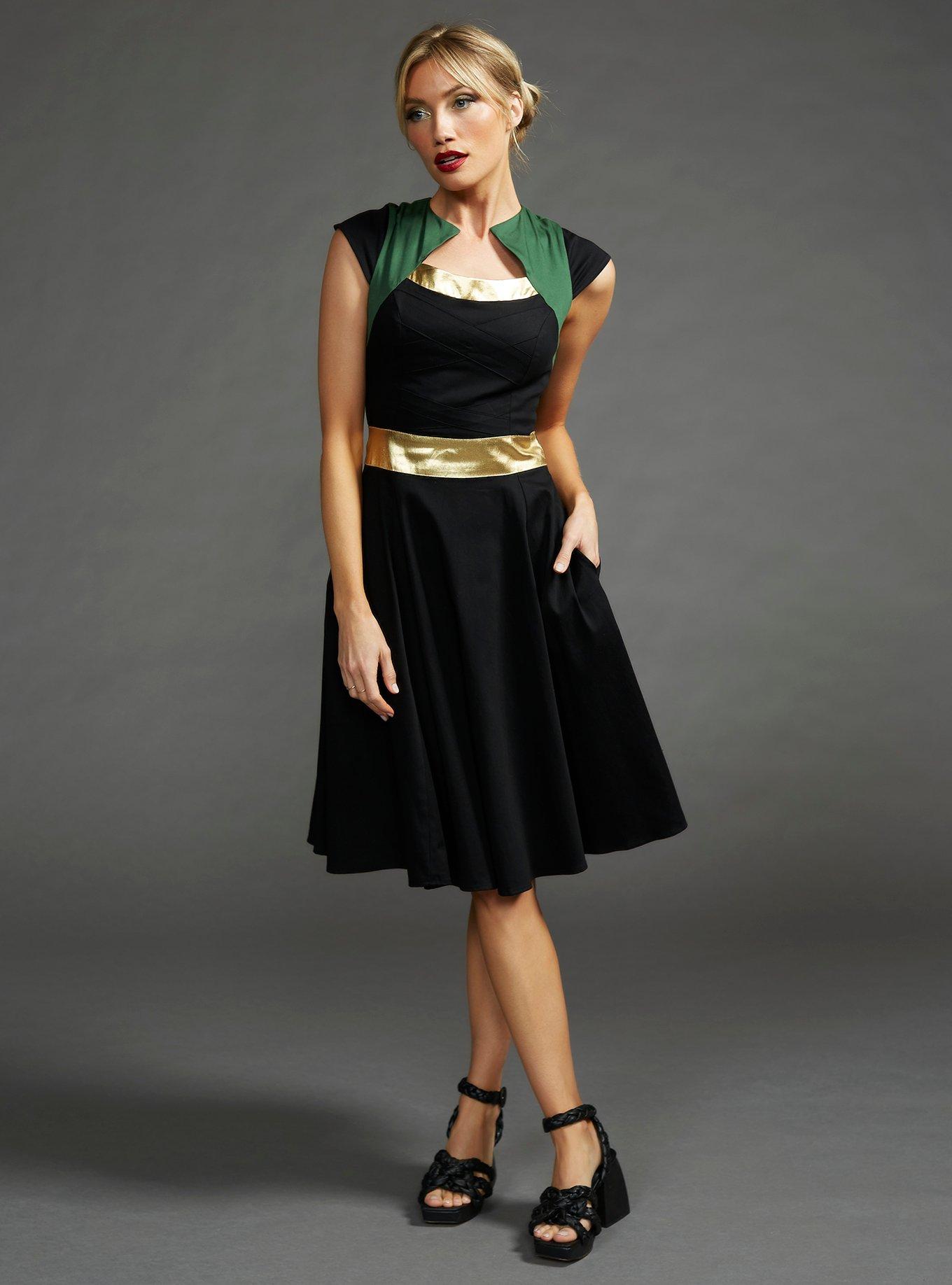 Her Universe Marvel Loki Sylvie Retro Dress Her Universe Exclusive, BLACK  GREEN, alternate