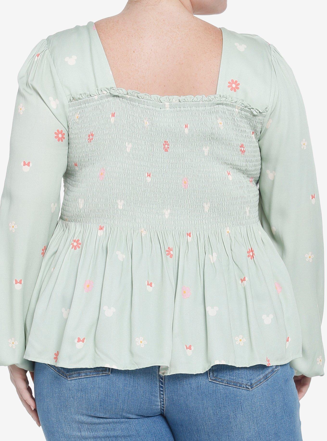Her Universe Disney Mickey Mouse & Minnie Mouse Smock Long-Sleeve Top Plus Size, MULTI, alternate