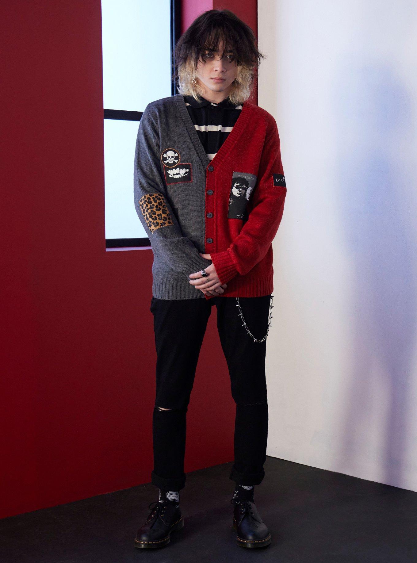 The Lost Boys Split Patch Cardigan, RED, alternate