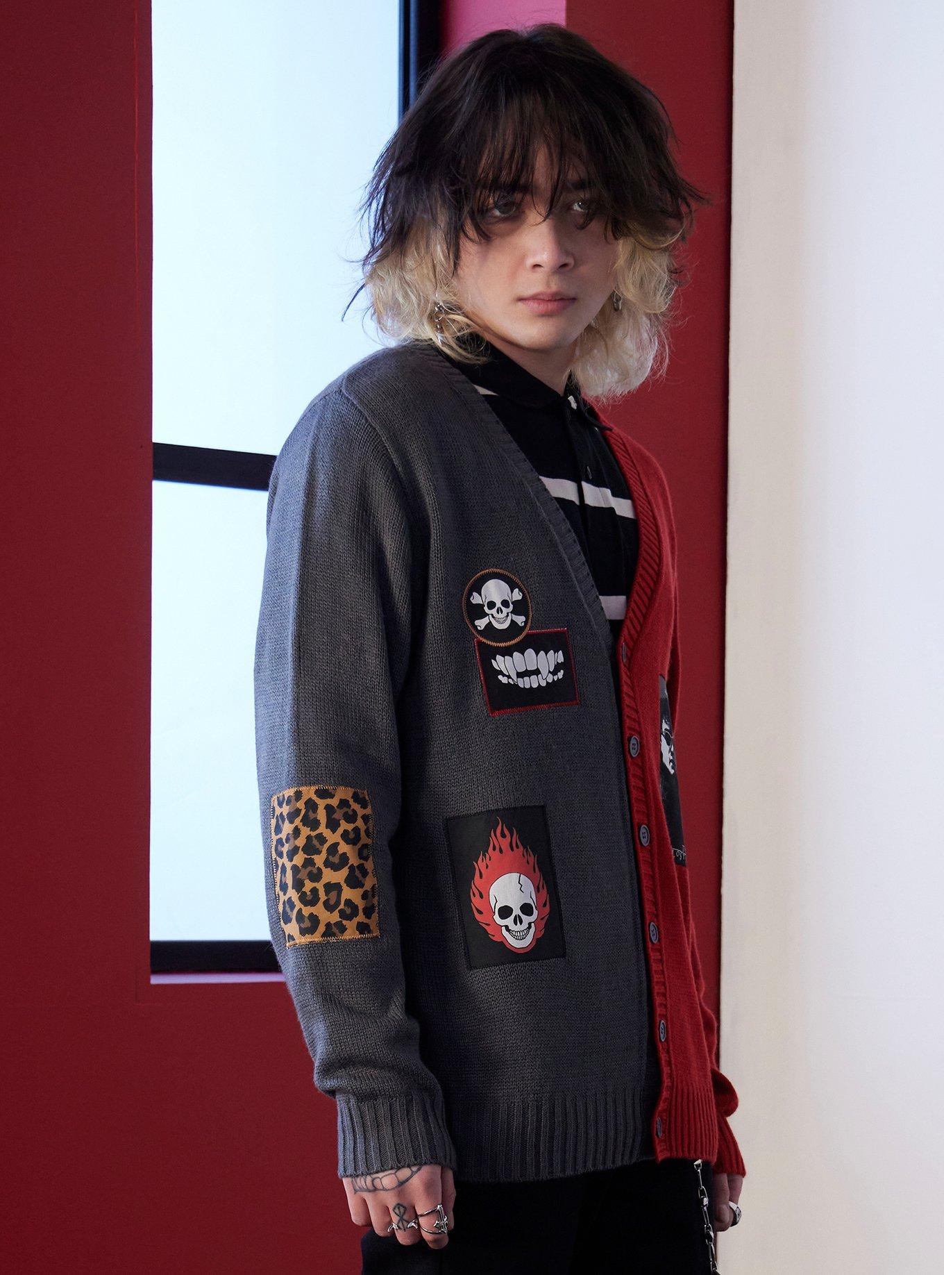 The Lost Boys Split Patch Cardigan, RED, alternate