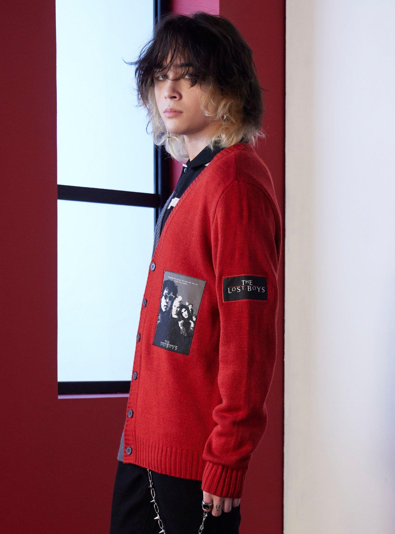 The Lost Boys Split Patch Cardigan, RED, alternate