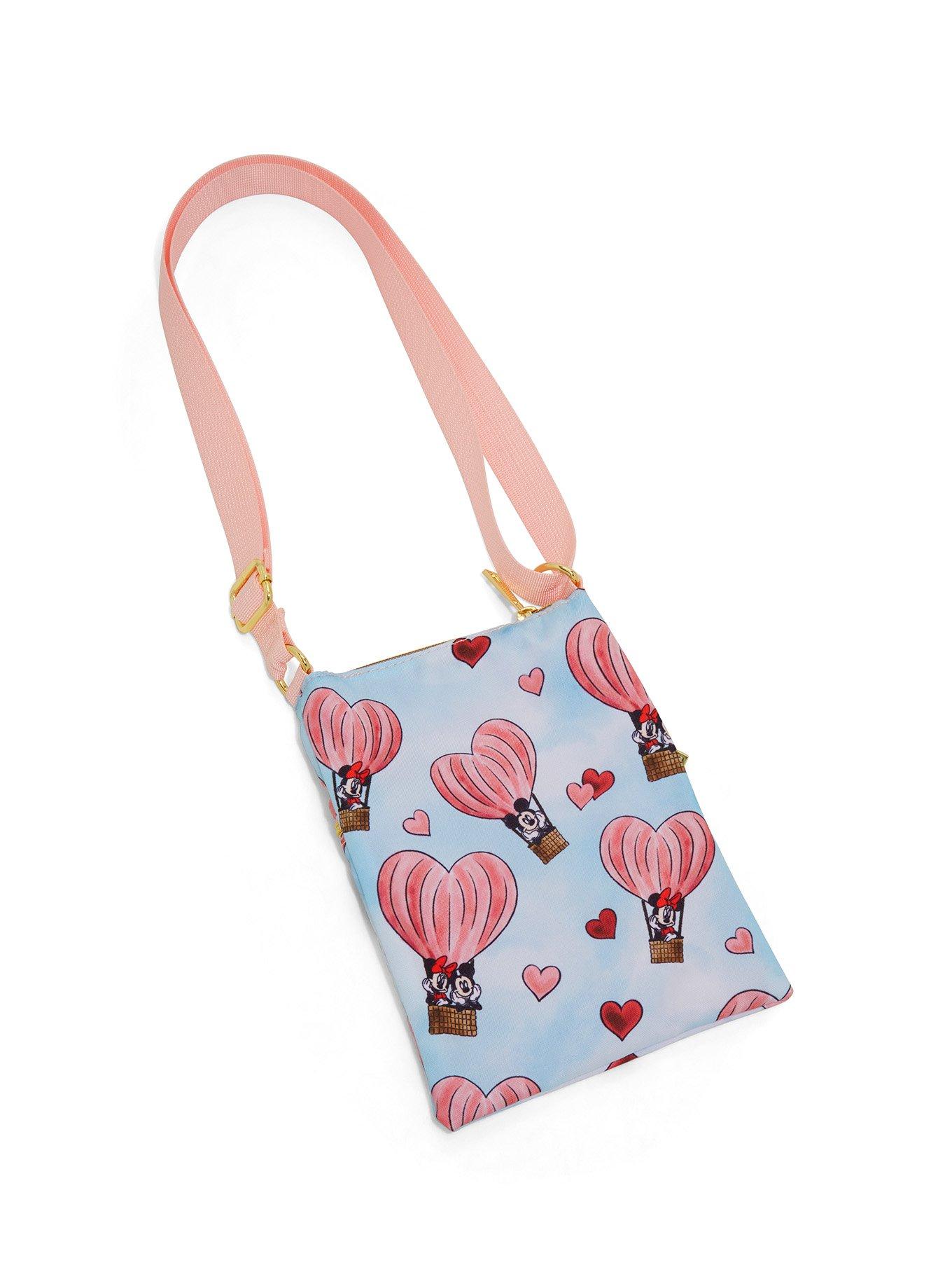 Her Universe Disney Mickey Mouse & Minnie Mouse Heart Balloon Passport Crossbody Bag, , alternate