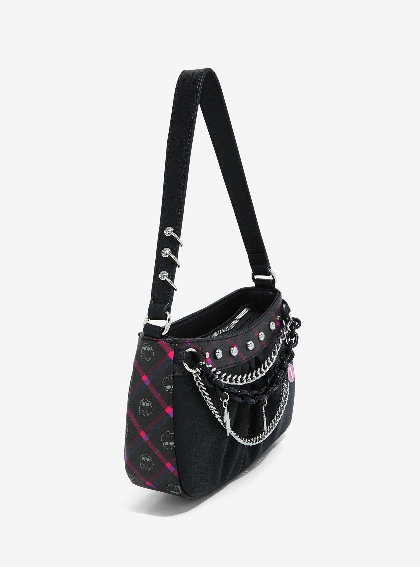 Monster High Plaid Chain Baguette Bag, , alternate