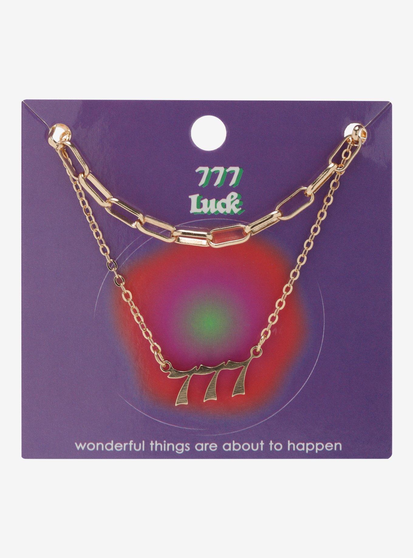 Angel Number 777 Necklace Set, , alternate