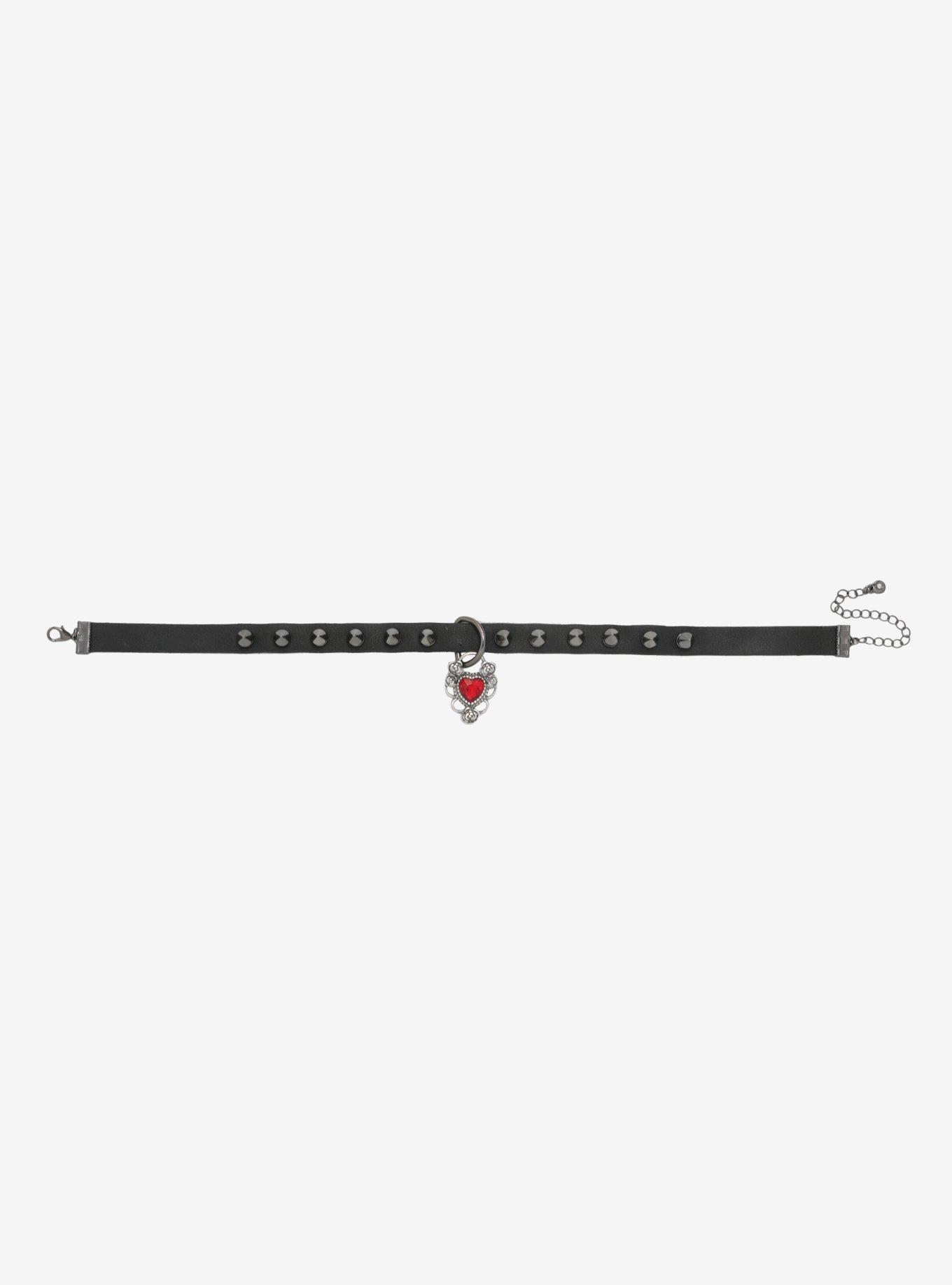 Red Heart Spike Choker, , alternate