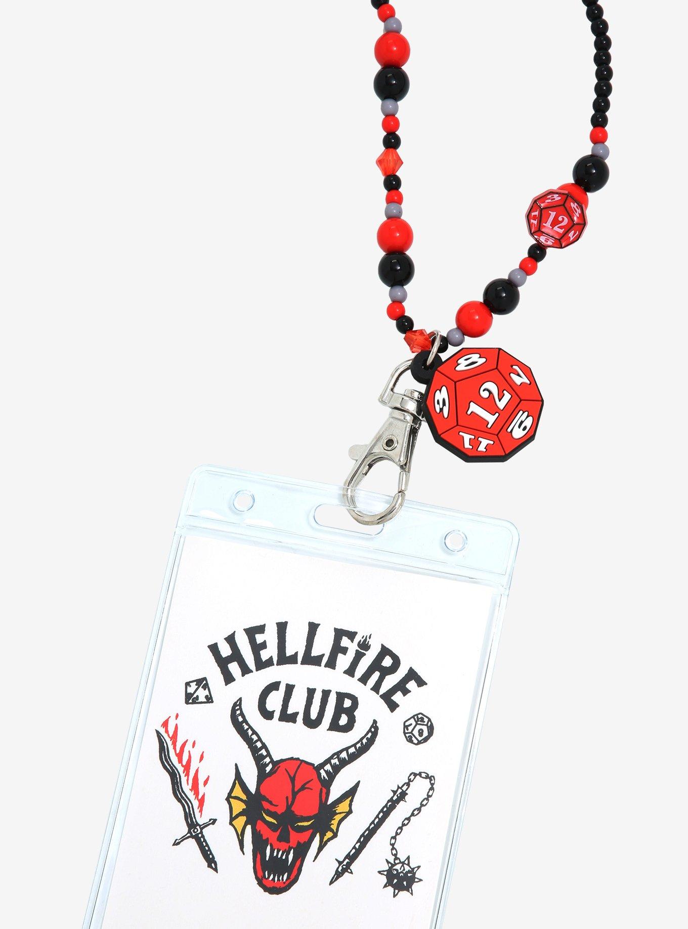 Stranger Things Hellfire Club Beaded Lanyard - BoxLunch Exclusive, , alternate