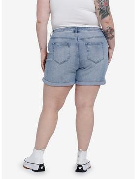 Plus Size Keroppi And Friends Denim Mom Shorts Plus Size, , hi-res