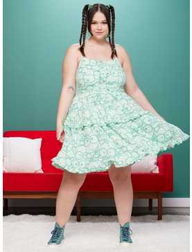 Keroppi Collage Ruffle Cami Dress Plus Size, , hi-res