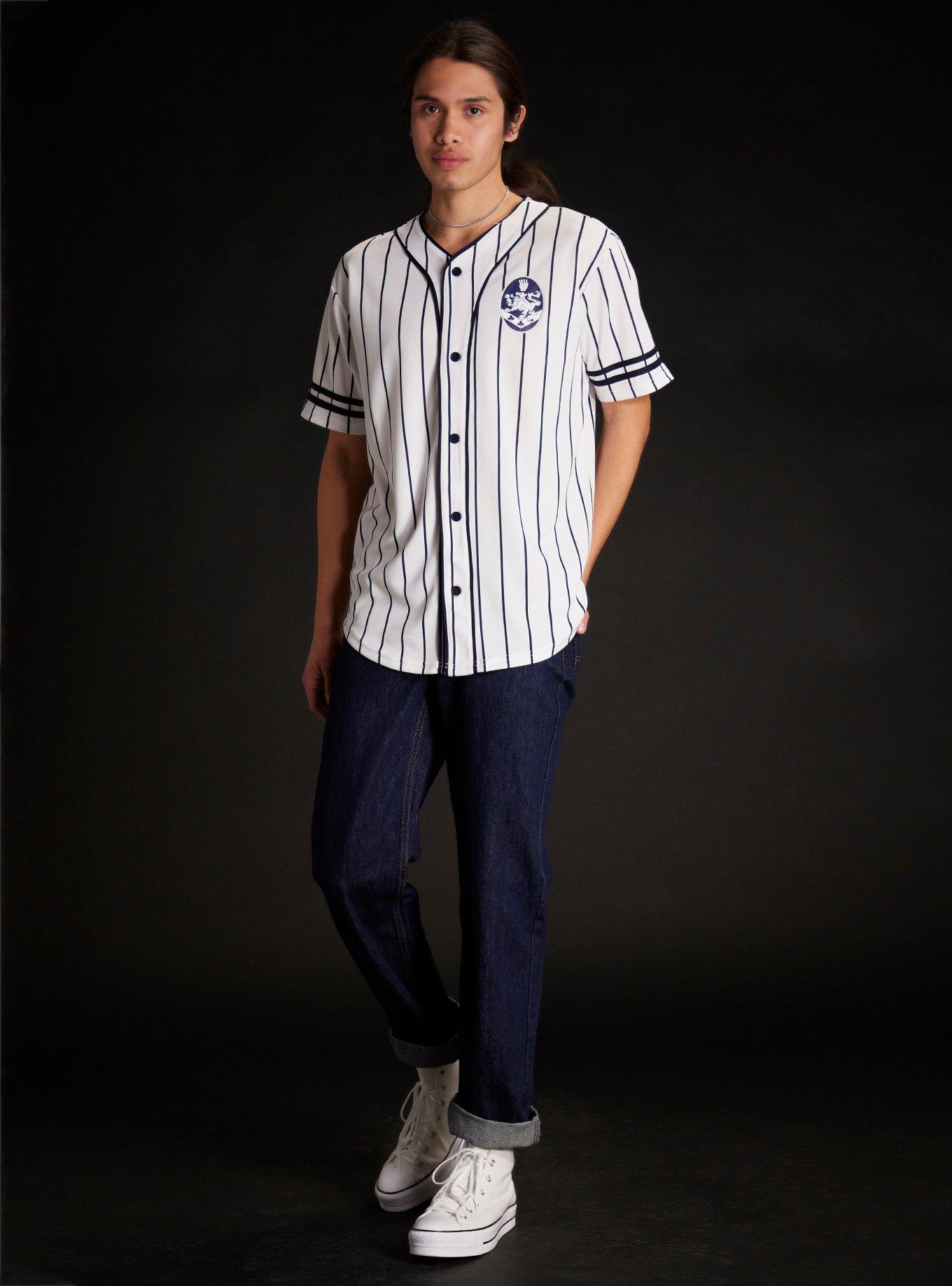 Twilight Edward Cullen White Pinstriped Baseball Jersey