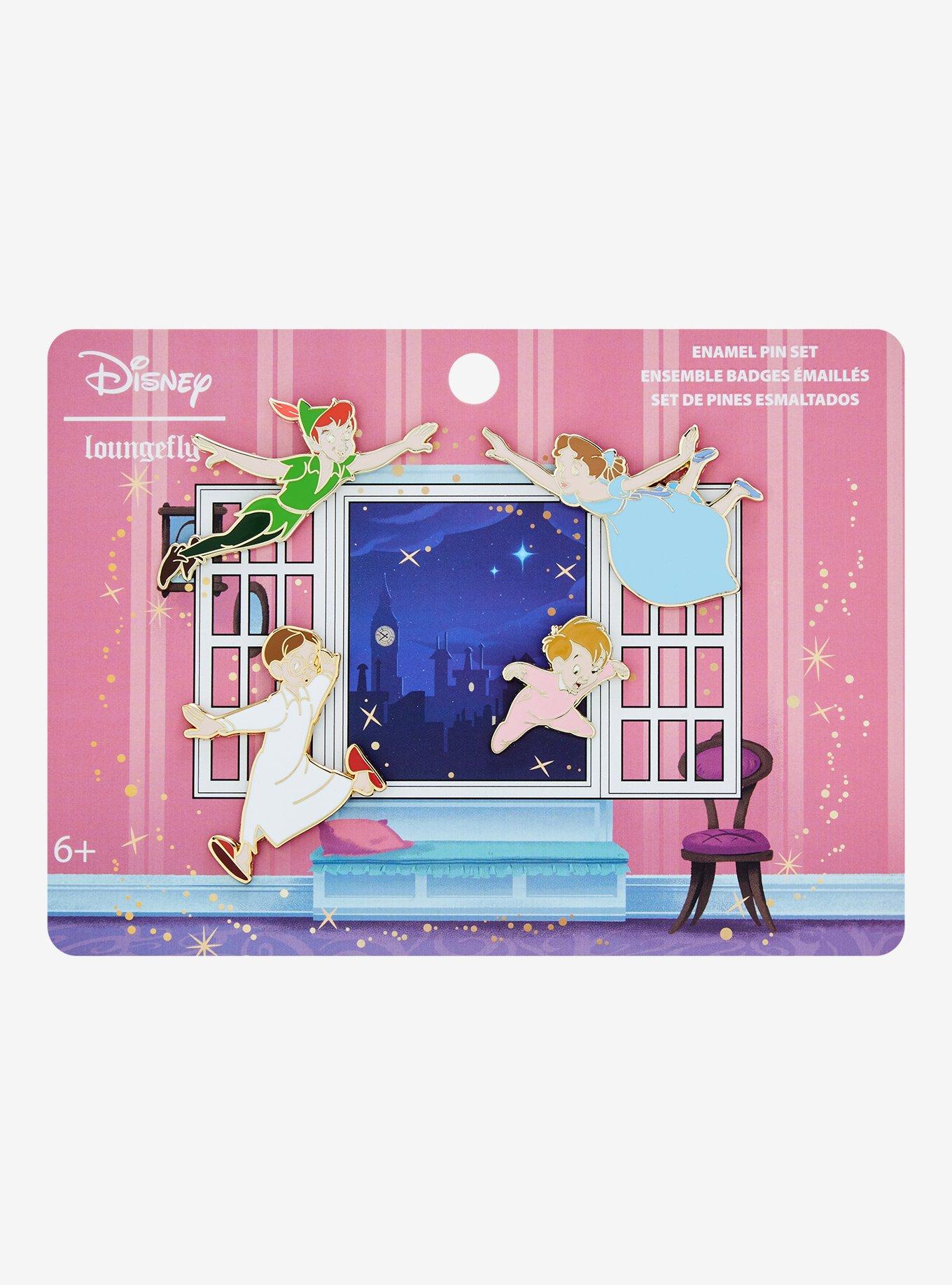 Loungefly Disney Peter Pan Character Enamel Pin Set, , alternate