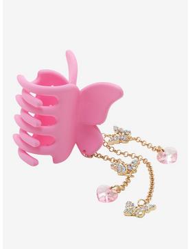 Pink Butterfly Charm Claw Clip, , hi-res