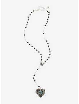 Grunge Heart Rosary Necklace, , hi-res