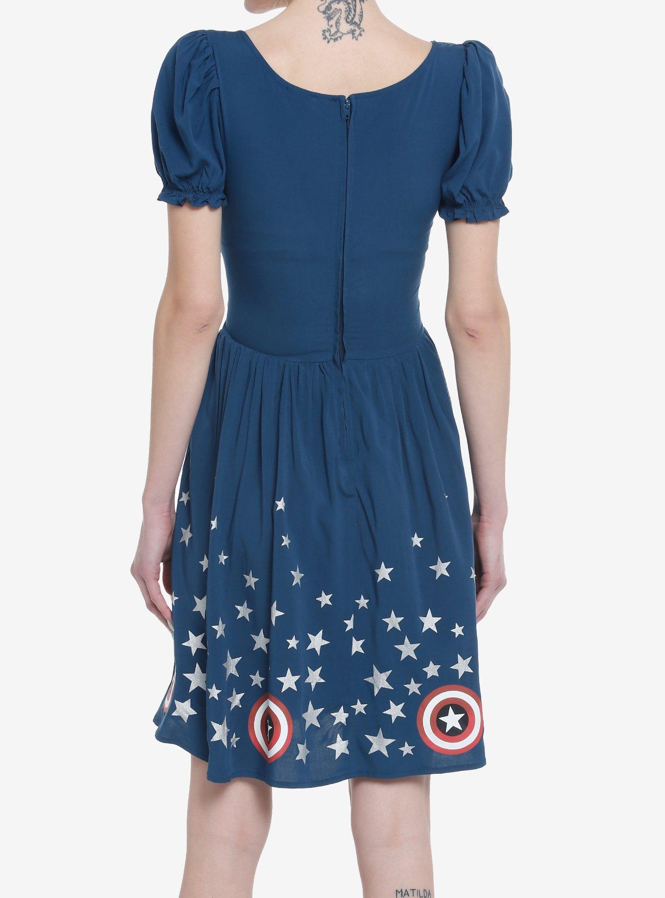 Her Universe Marvel Captain America Shield Retro Dress, MULTI, alternate