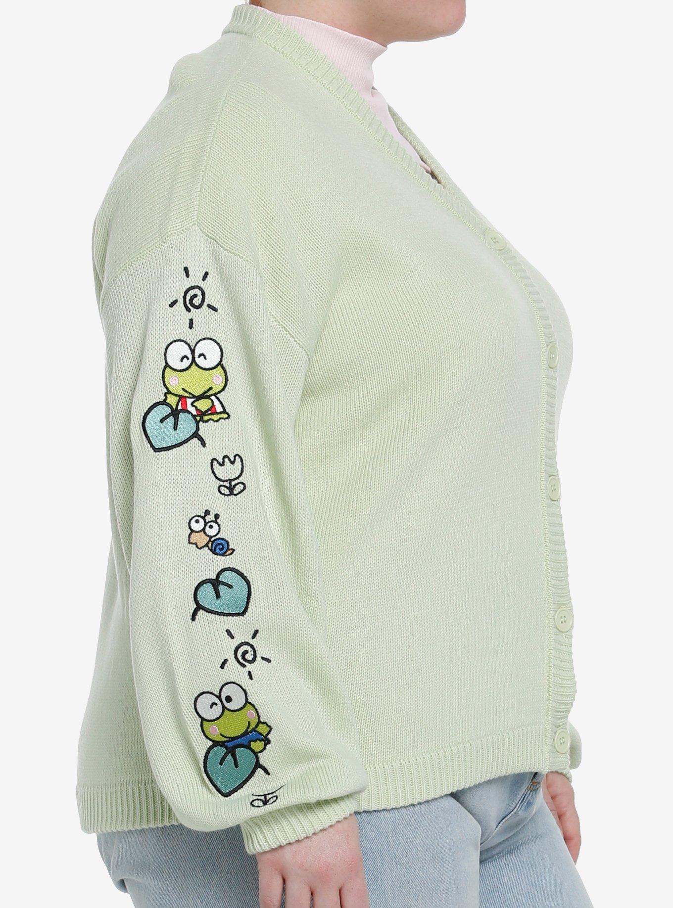 Keroppi Embroidered Skimmer Girls Cardigan Plus Size, MULTI, alternate