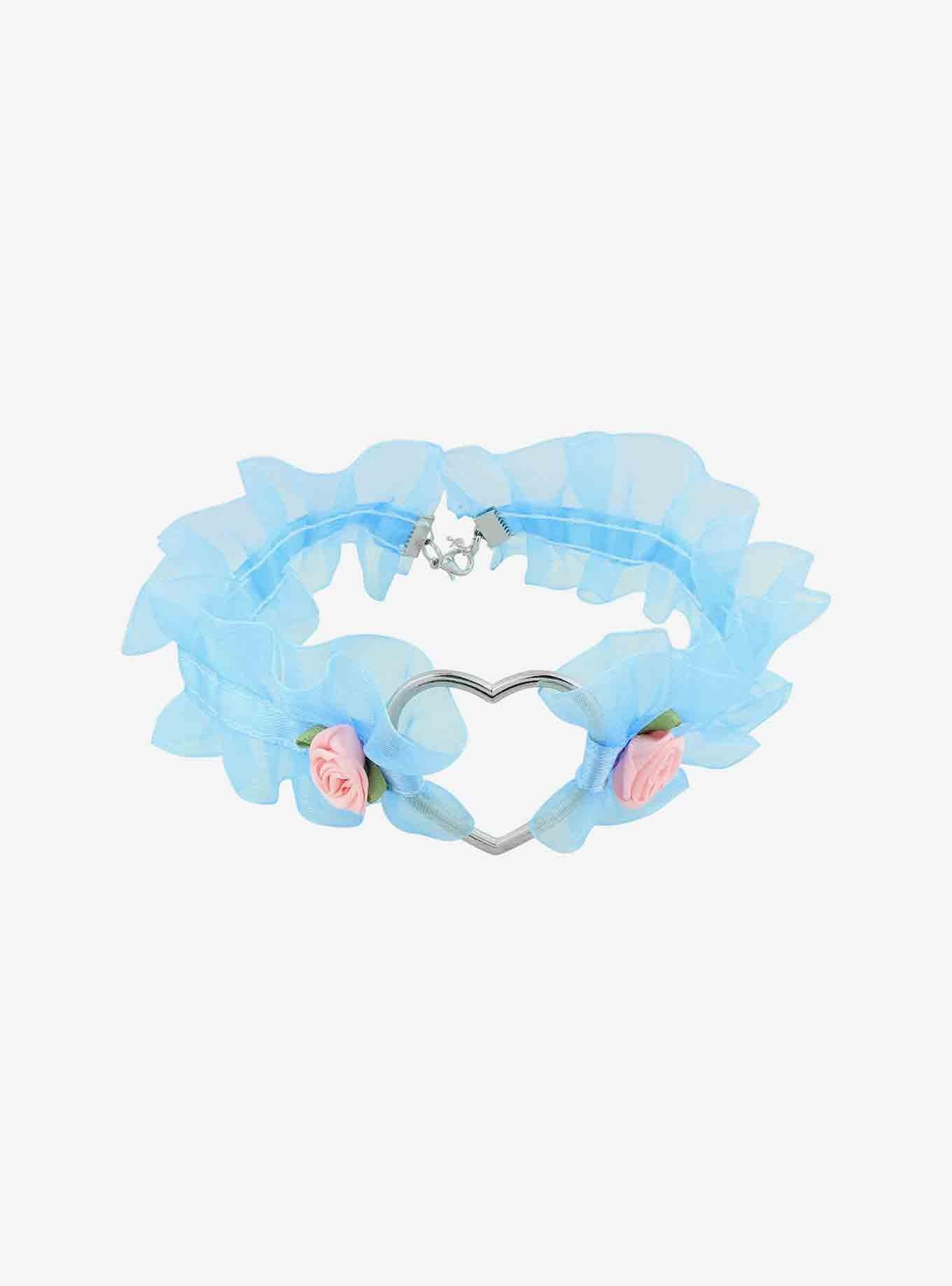 Blue Heart Lace Choker, , alternate
