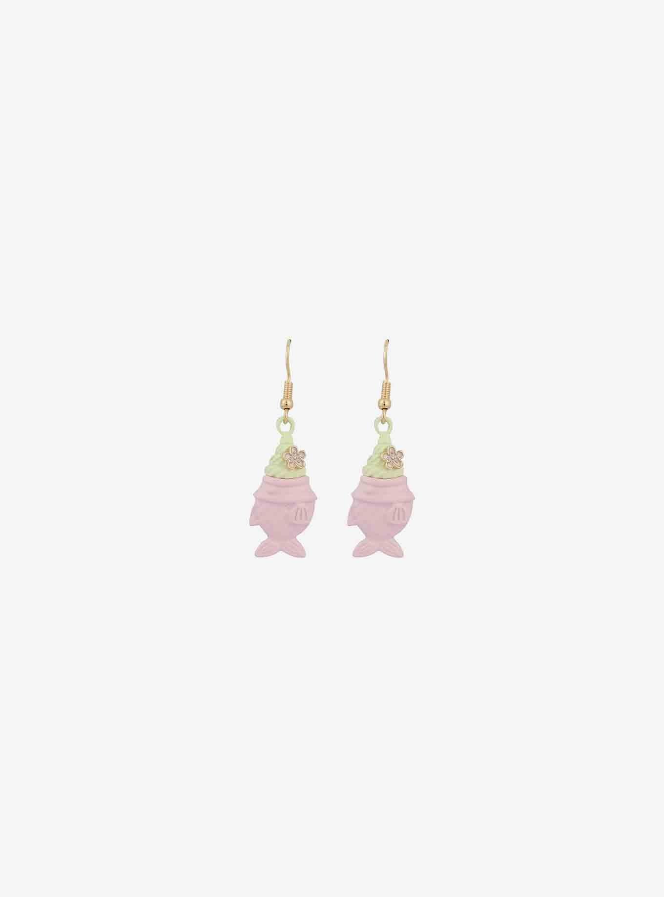 Sakura Taiyaki Fish Ice Cream Earrings, , alternate