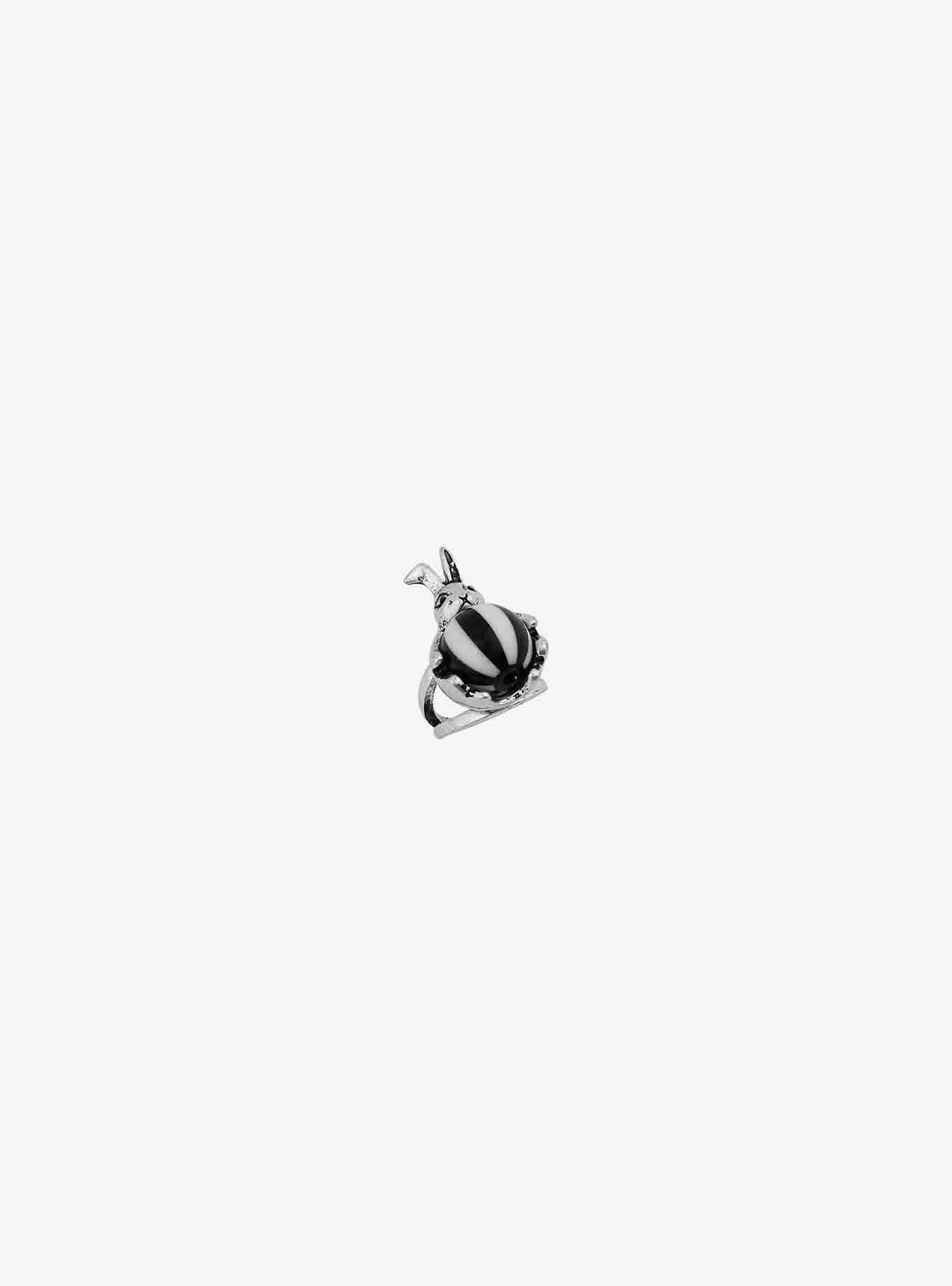 Black & White Stripe Bunny Ring, , alternate