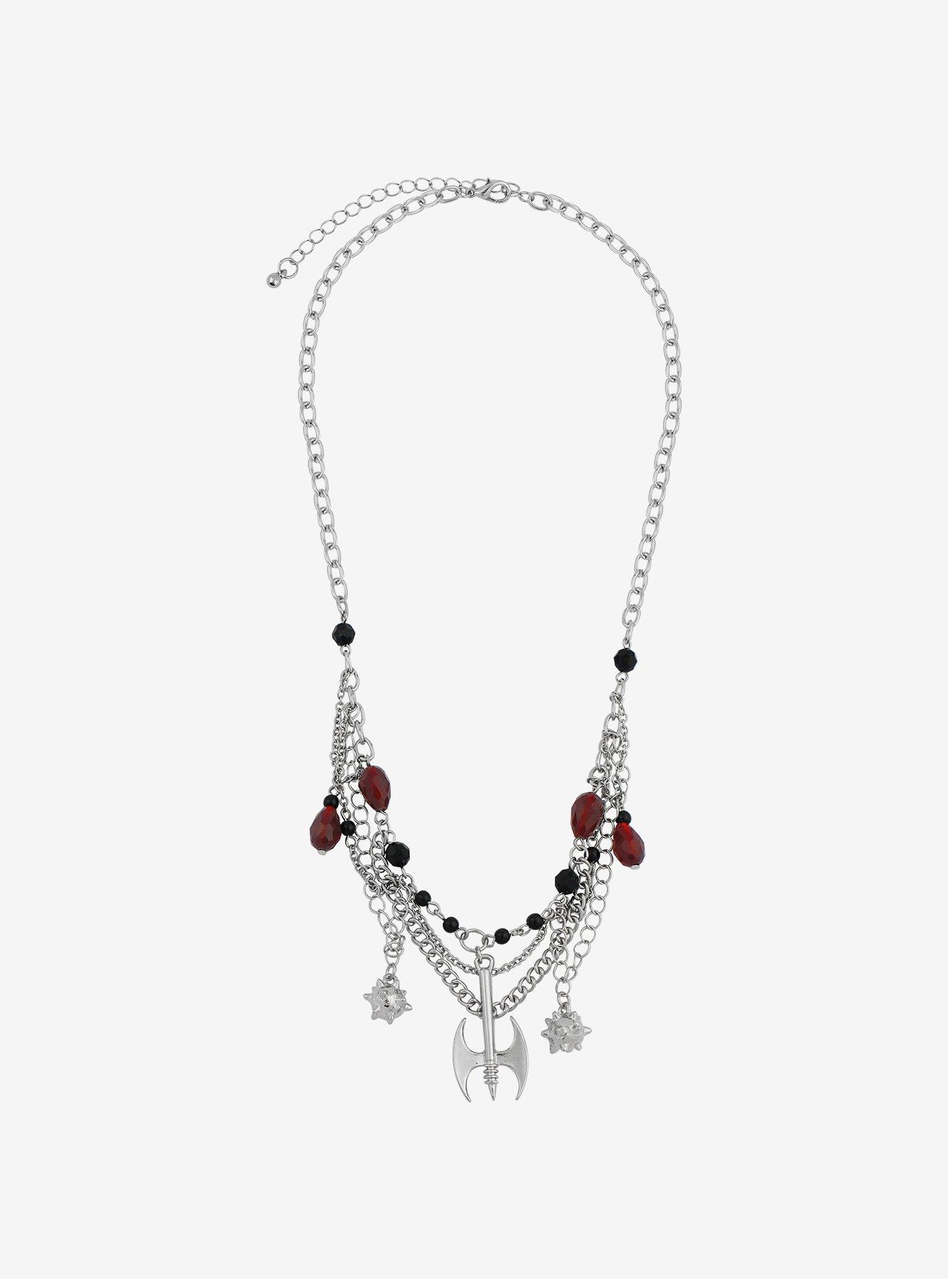 Beaded Chain Weapons Necklace, , alternate