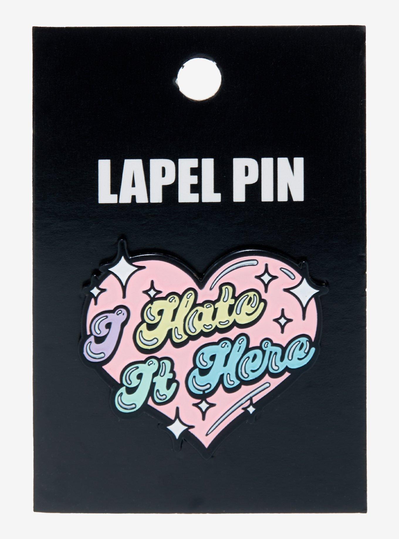 I Hate It Here Pastel Heart Enamel Pin, , alternate