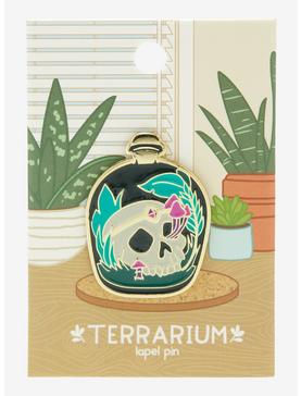 Skull Terrarium Bottle Enamel Pin, , hi-res