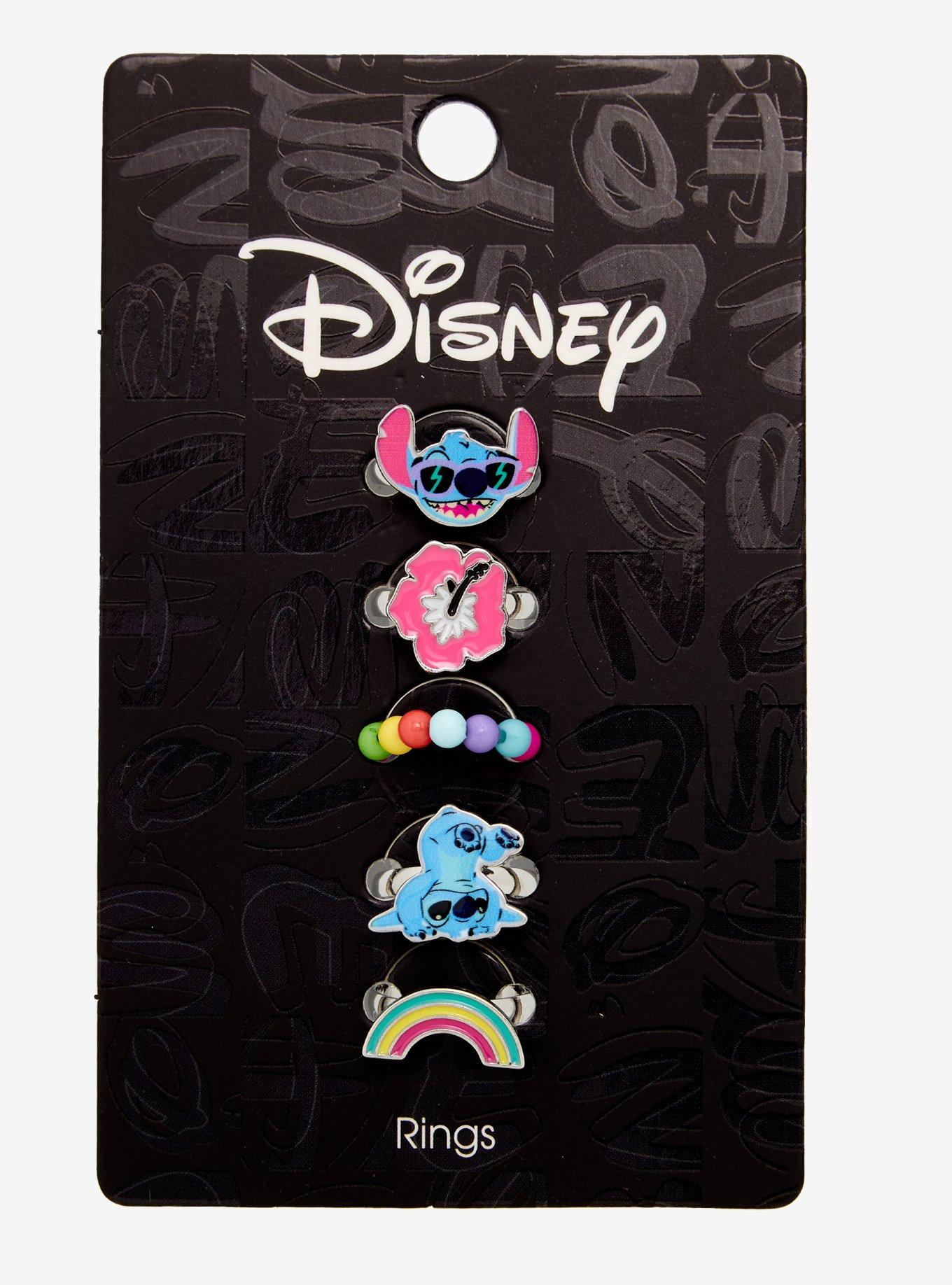 Disney Lilo & Stitch Rainbow Flower Ring Set, , alternate