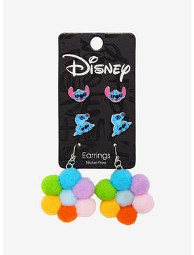 Disney Lilo & Stitch Rainbow Pom Earring Set, , hi-res