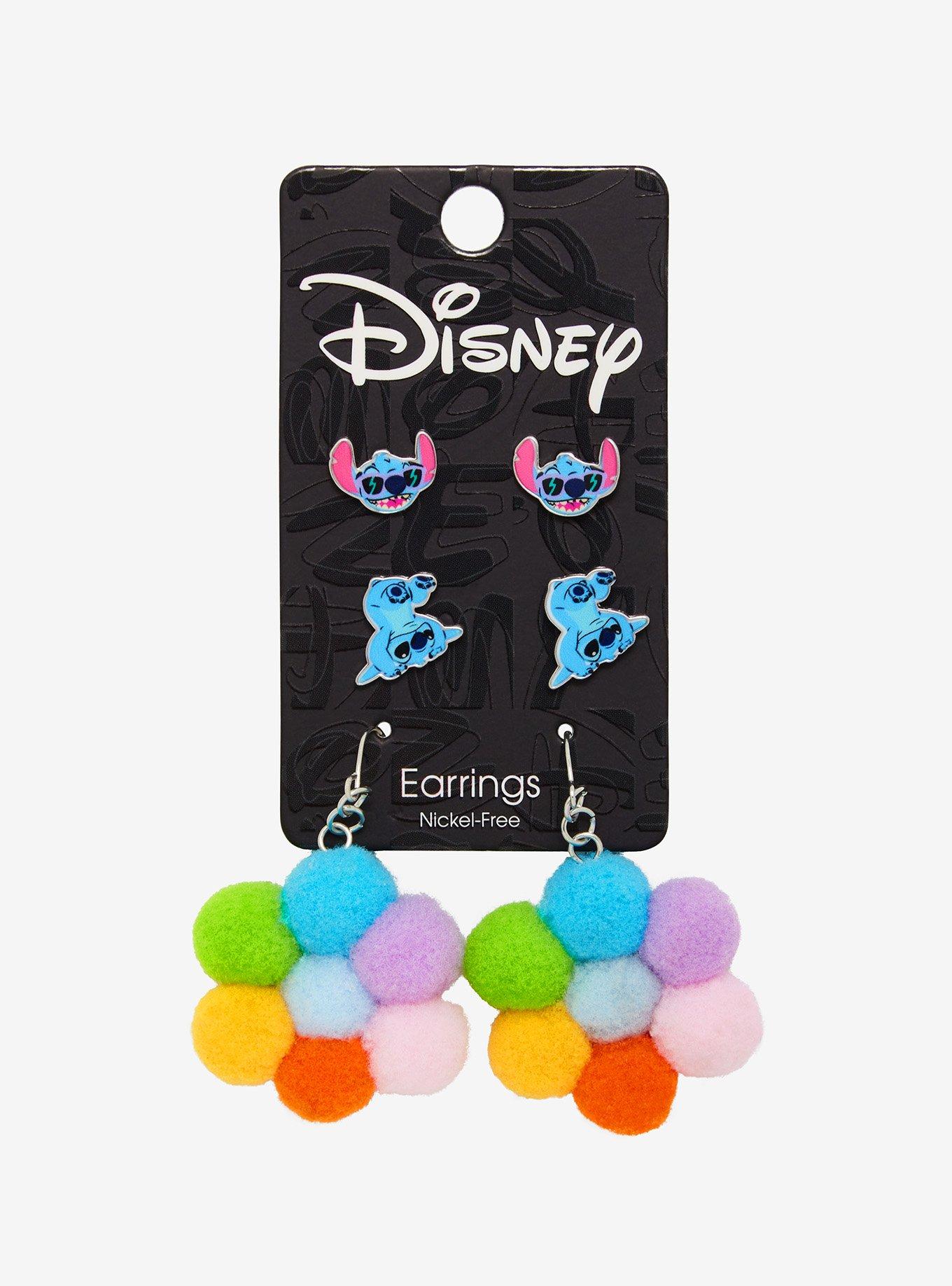 Disney Lilo & Stitch Rainbow Pom Earring Set, , alternate