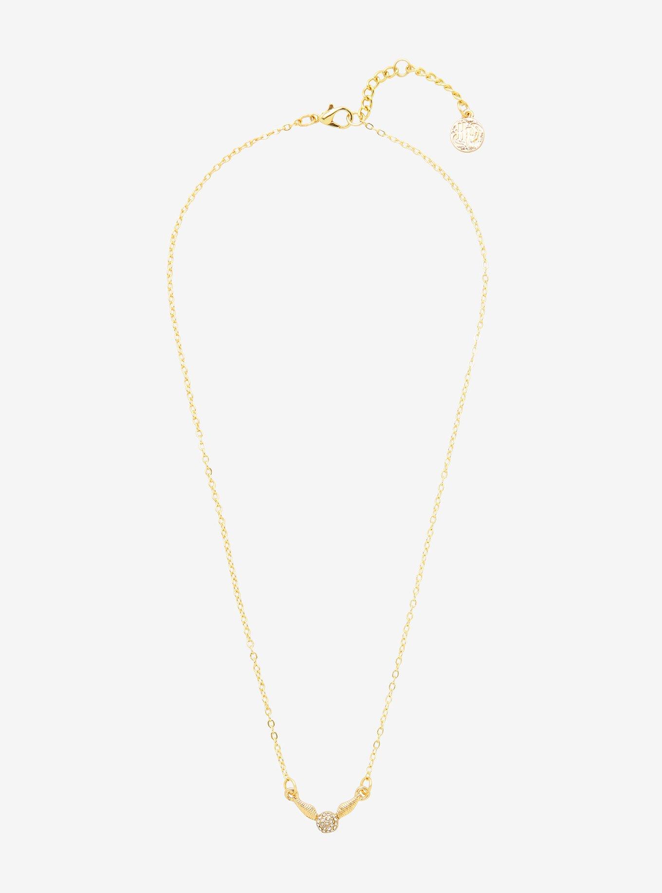 Harry Potter Golden Snitch Bejeweled Necklace, , alternate