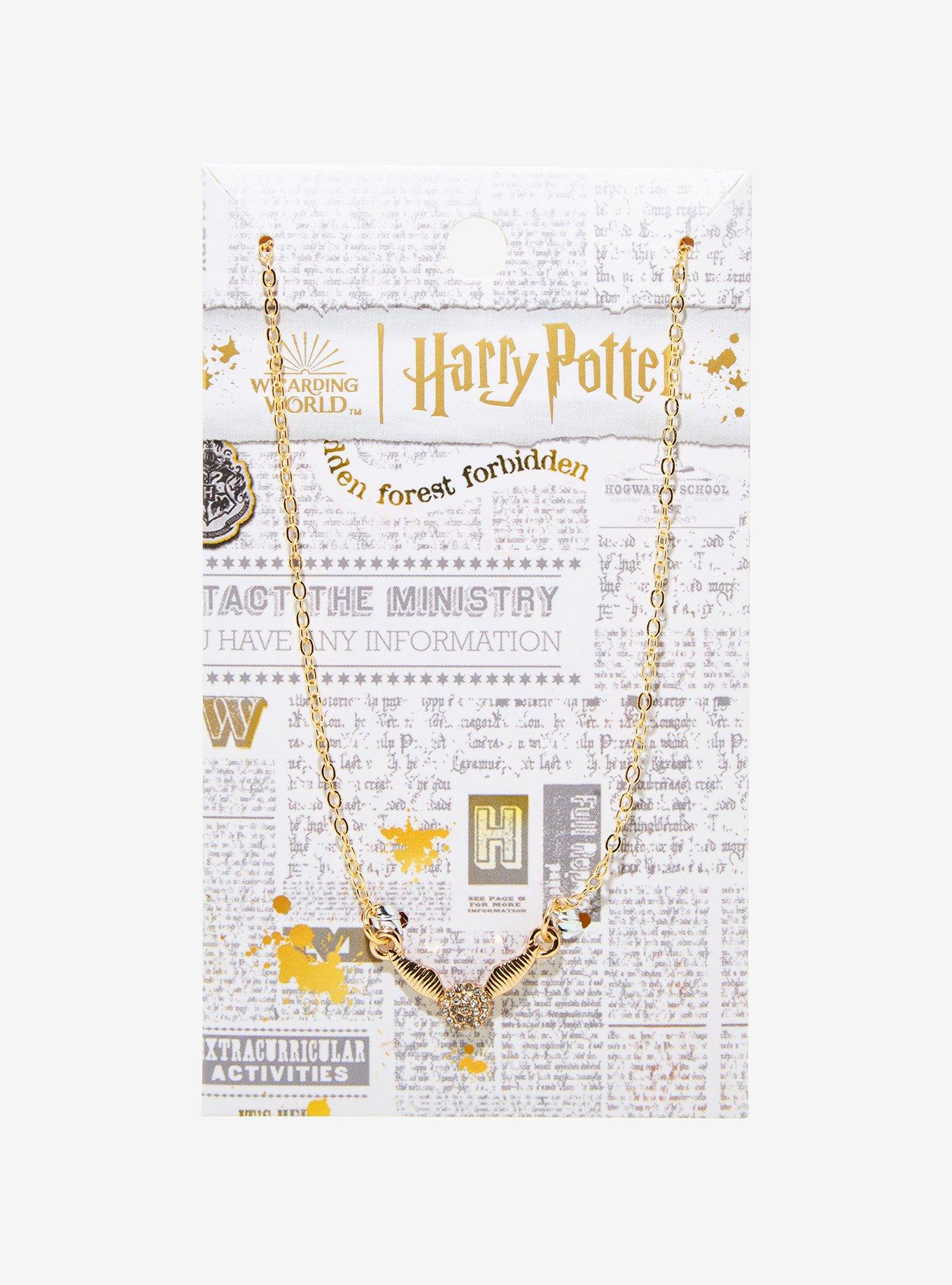 Harry Potter Golden Snitch Bejeweled Necklace, , alternate