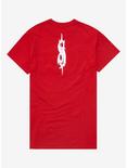 Slipknot Puff Paint Logo Boyfriend Fit Girls T-Shirt, RED, alternate