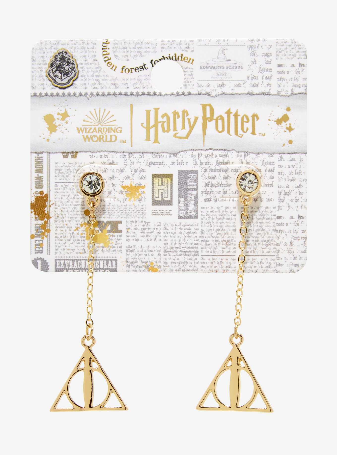 Harry Potter Deathly Hallows Bling Earrings, , hi-res