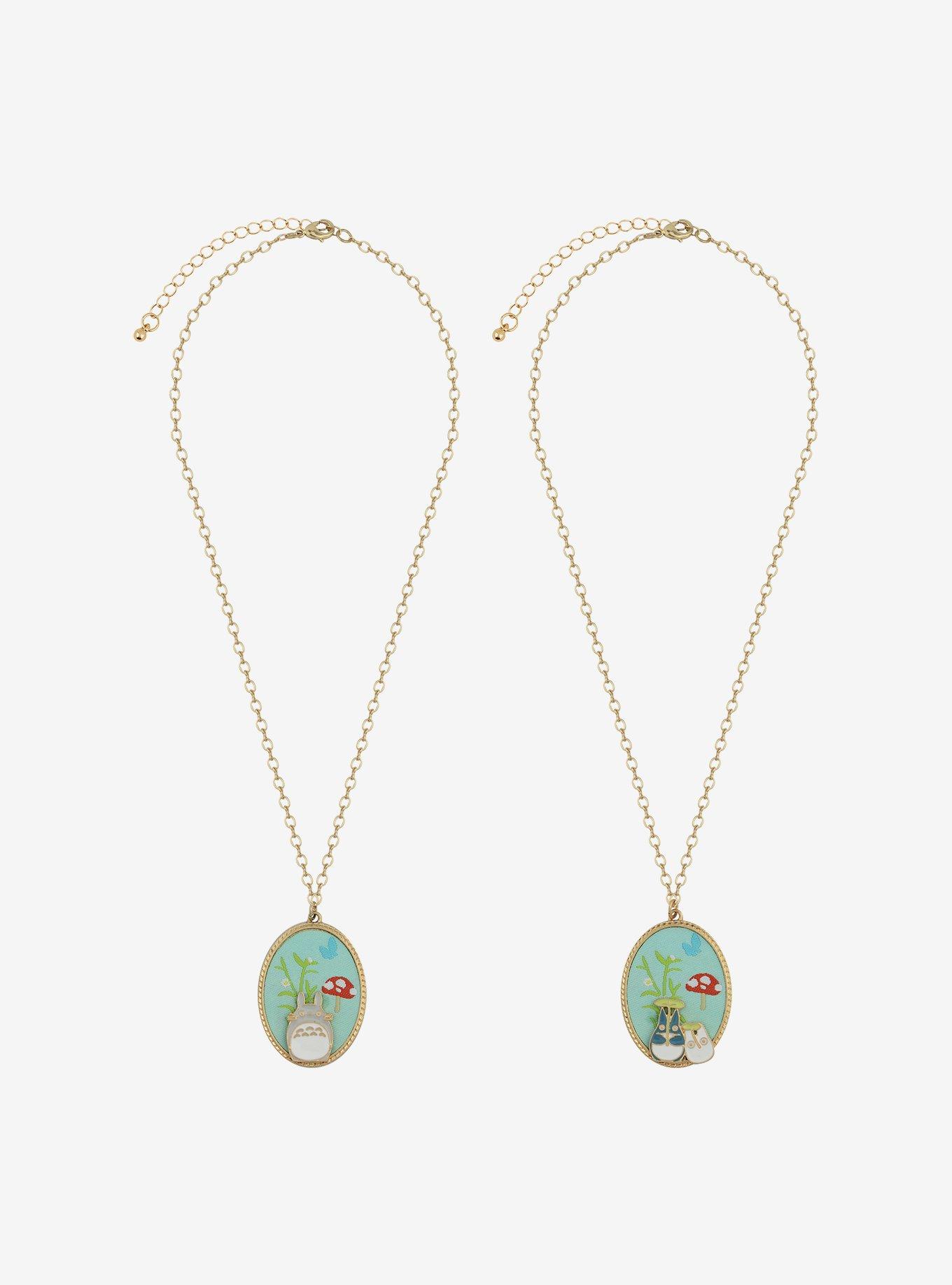 Studio Ghibli My Neighbor Totoro Embroidered Pendant Best Friend Necklace Set, , alternate