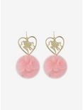 Sailor Moon Pink Fuzzy Pom Earrings, , alternate