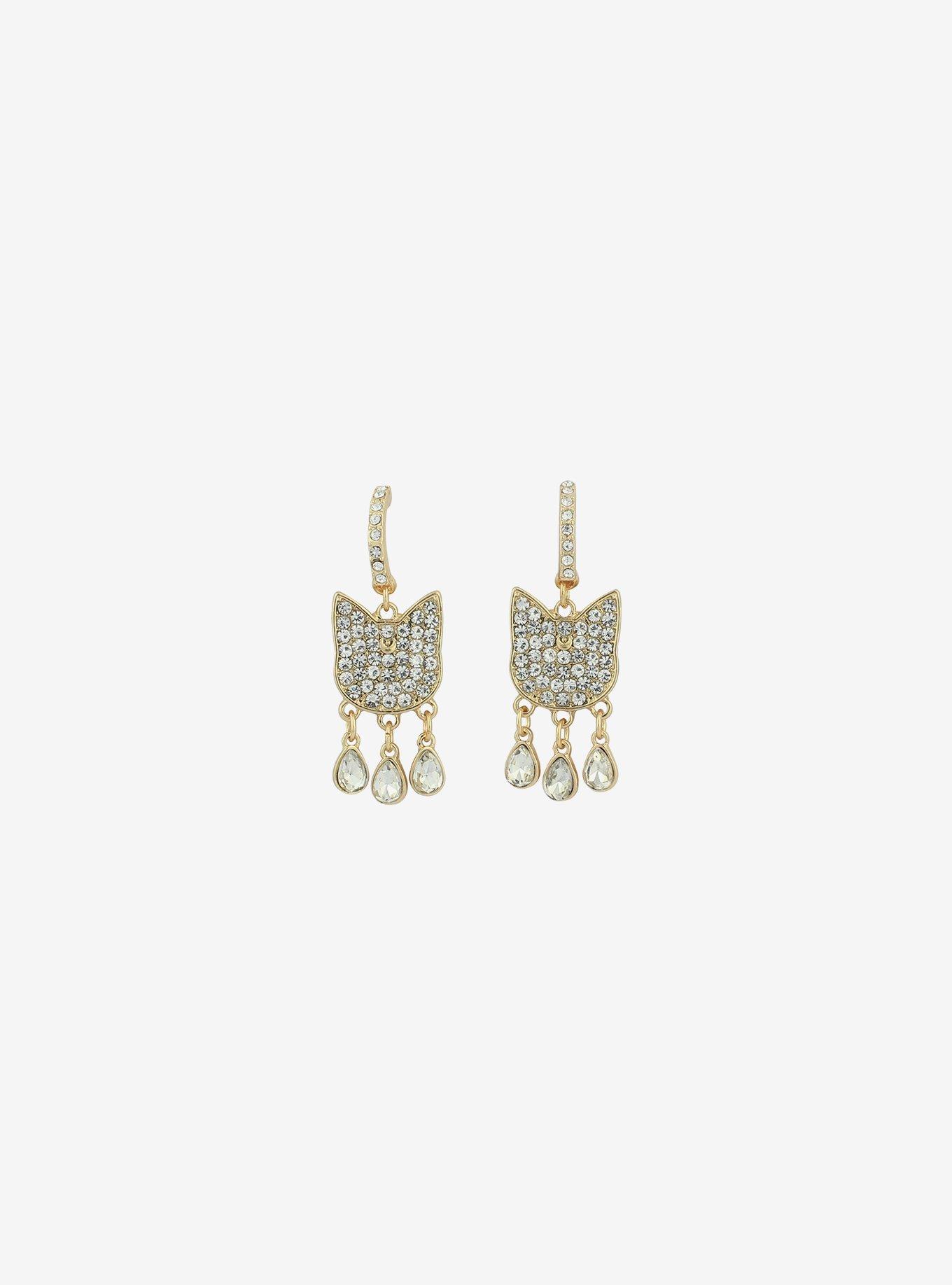 Sailor Moon Artemis Bling Huggie Hoop Earrings, , alternate