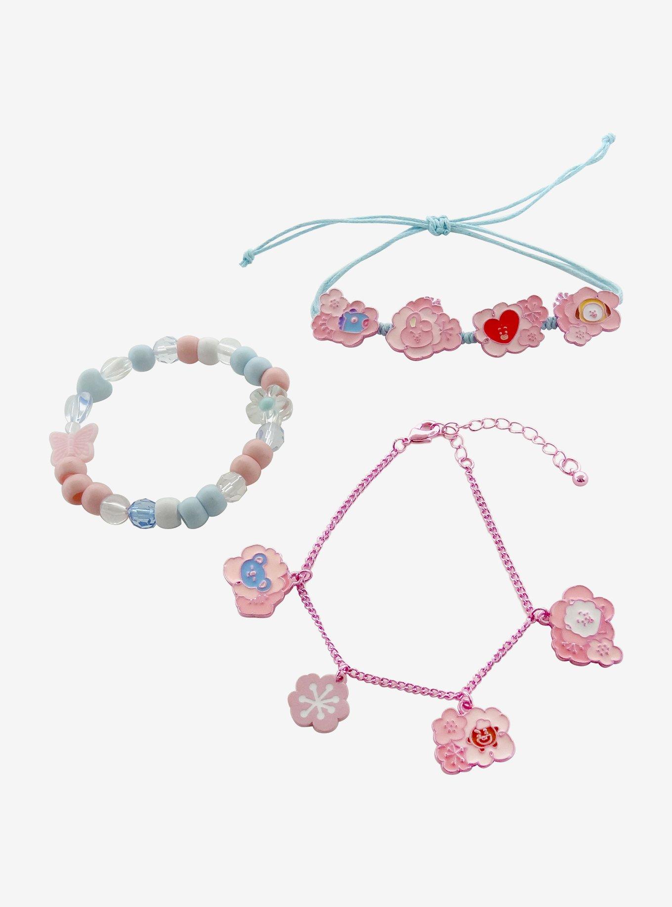 BT21 Cherry Blossom Charm Bracelet Set, , alternate