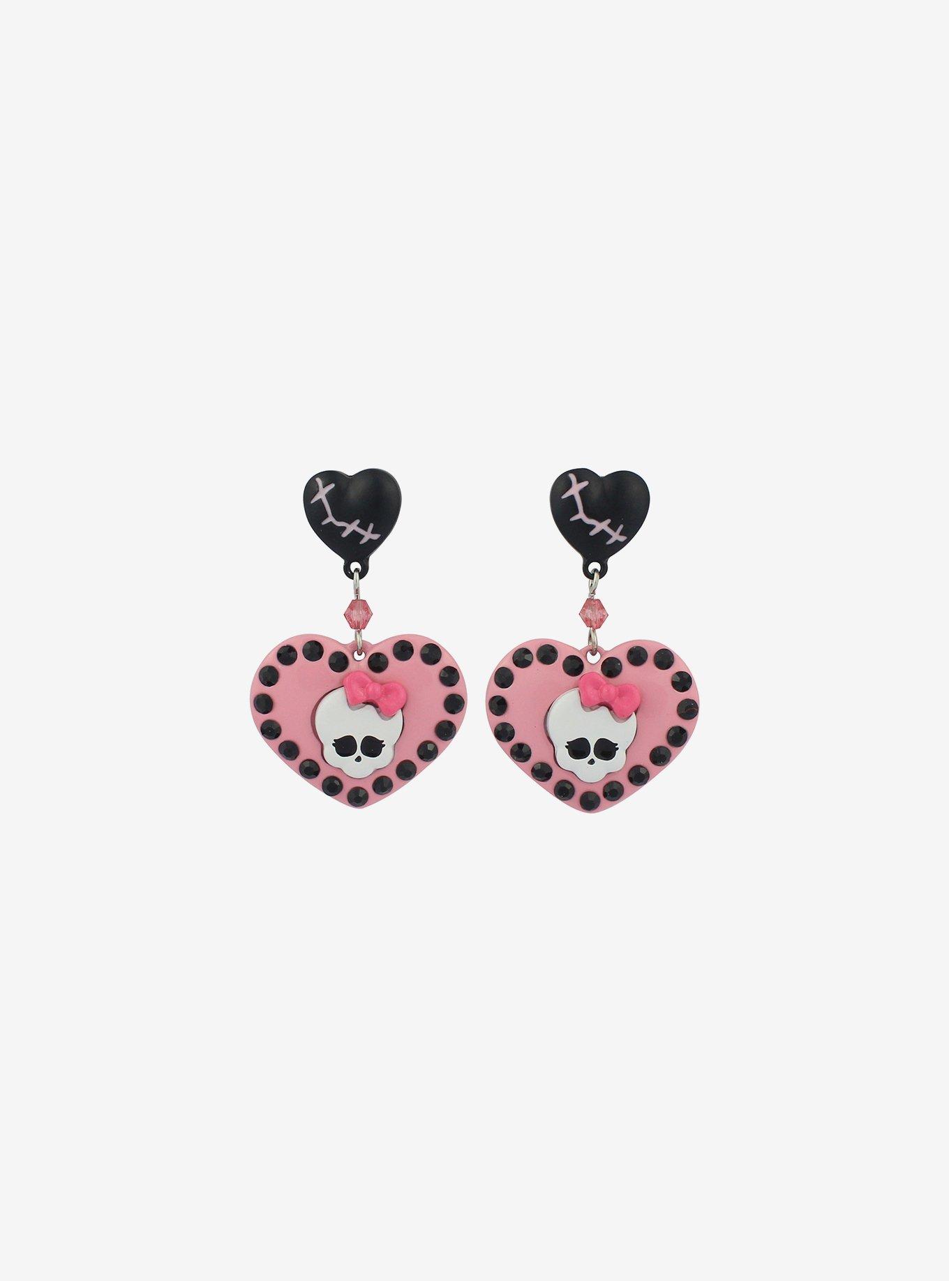 Monster High Skullette Heart Earrings, , alternate